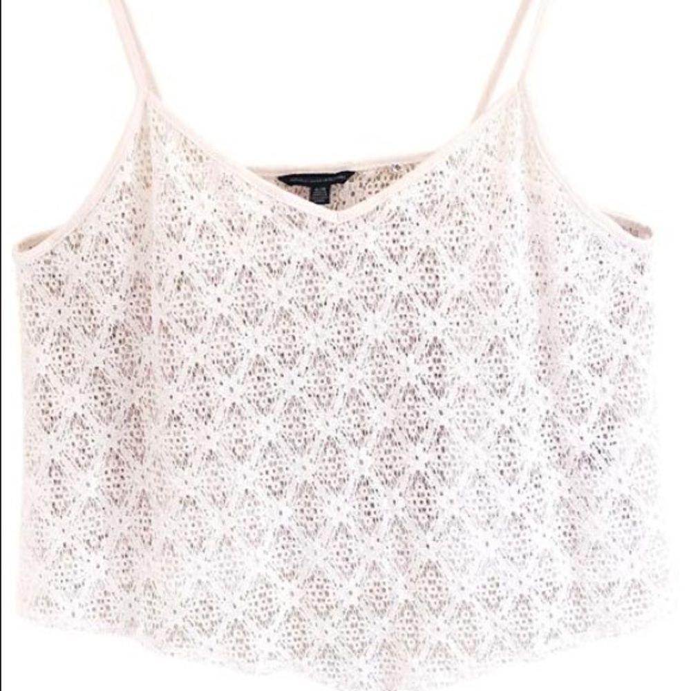 American Eagle Pink/Blush Camisole Lace Cropped Tank